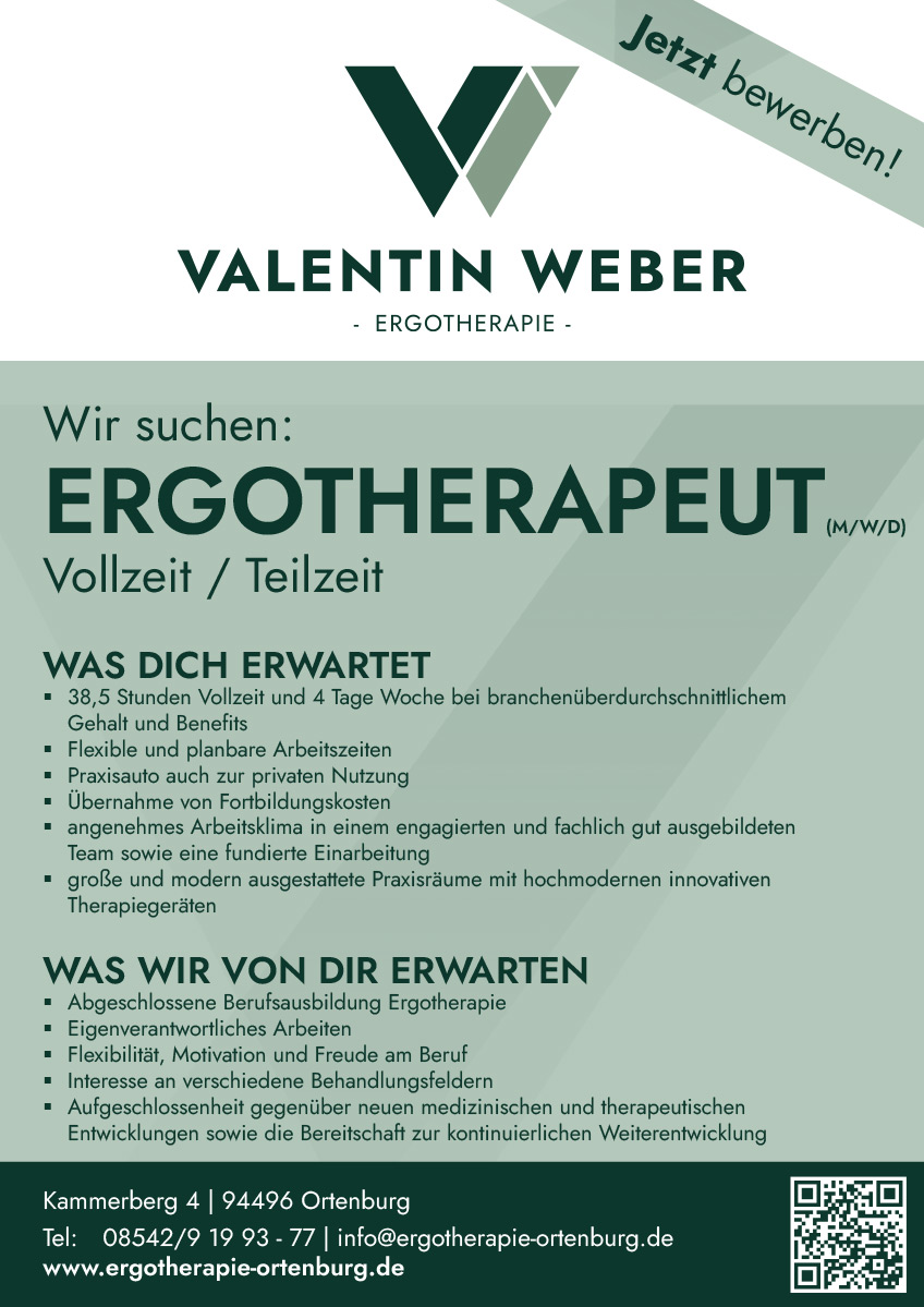 Stellenanzeige Ergotherapie Ortenburg für einen Ergotherapeuten